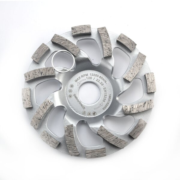 Diamantschleifteller Schleifscheiben Ø 115-230 mm 22.23mm Loch Schleiftopf mit Doppel Zahn (Kreuz Doppel Zahn 125 mm)